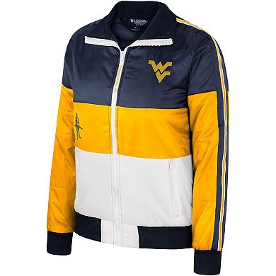 Women's The Wild Collective Gold West Virginia Mountaineers Color-Block Puffer Full-Zip Jacket