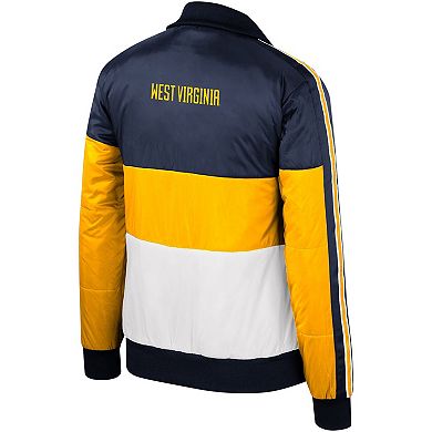 Women's The Wild Collective Gold West Virginia Mountaineers Color-Block Puffer Full-Zip Jacket