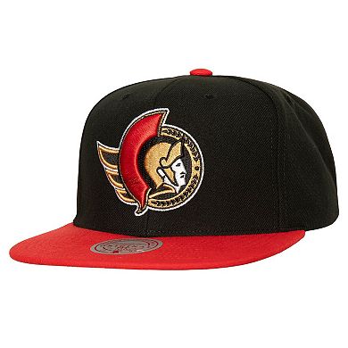 Men's Mitchell & Ness Black Ottawa Senators Core Team Ground 2.0 Snapback Hat