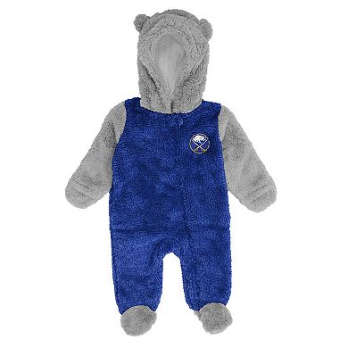 Newborn & Infant Royal Buffalo Sabres Game Nap Teddy Fleece Bunting Full-Zip Sleeper
