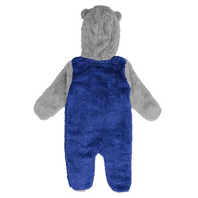 Newborn & Infant Royal Buffalo Sabres Game Nap Teddy Fleece Bunting Full-Zip Sleeper