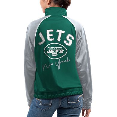 Women's G-III 4Her by Carl Banks Green New York Jets Showup Fashion Dolman Full-Zip Track Jacket