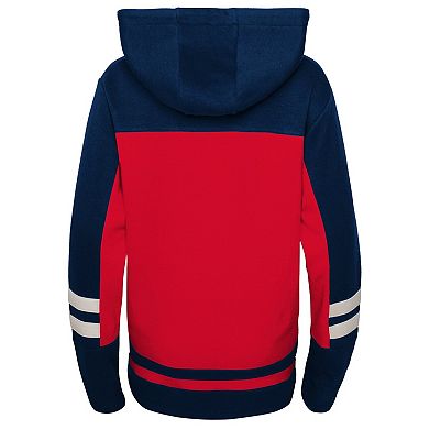 Youth Red Washington Capitals Ageless Revisited Lace-Up V-Neck Pullover Hoodie