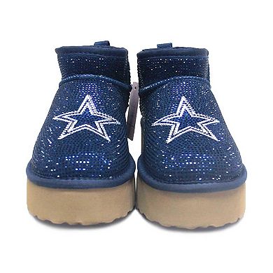 Women's Cuce Navy Dallas Cowboys Crystal Platform Boots