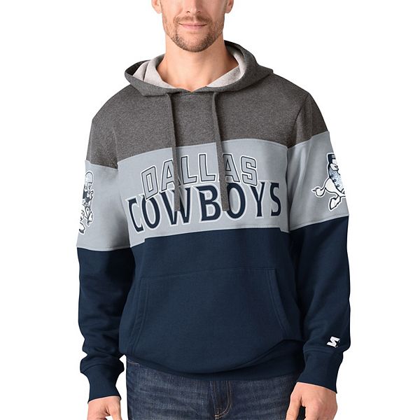 Men's Starter Charcoal Dallas Cowboys Throwback Extreme Pullover Hoodie