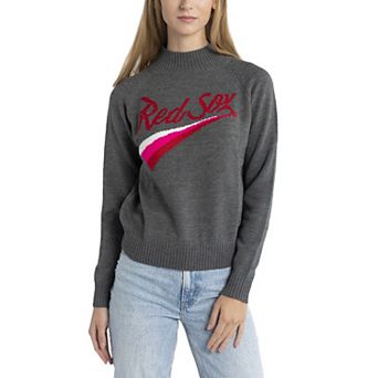 Women's Lusso Gray Boston Red Sox Serena Raglan Pullover Sweater