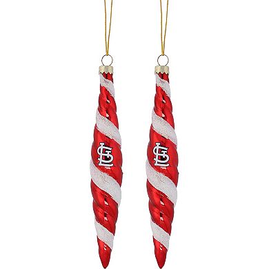 St. Louis Cardinals Two-Pack Swirl Blown Glass Ornament Set