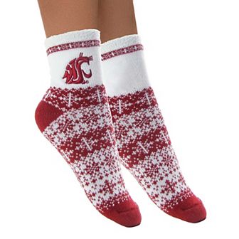 Women's ZooZatz Washington State Cougars Fuzzy Holiday Crew Socks