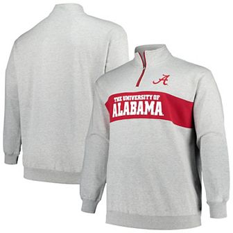 Men's Profile Heather Gray Alabama Crimson Tide Big & Tall Fleece Quarter-Zip Jacket