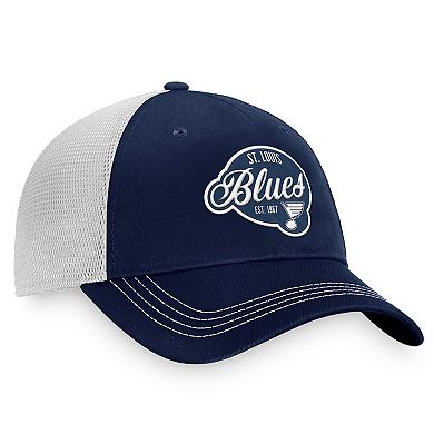 Women's Fanatics Branded Navy/White St. Louis Blues Fundamental Trucker Adjustable Hat