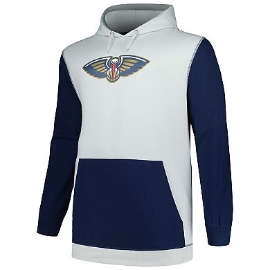 Men's Fanatics Branded Navy/Silver New Orleans Pelicans Big & Tall Primary Arctic Pullover Hoodie