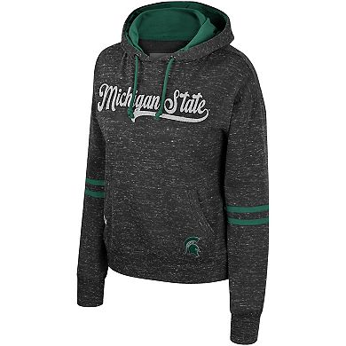Women's Colosseum Charcoal Michigan State Spartans Catherine Speckle Pullover Hoodie