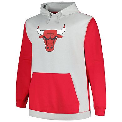Men's Fanatics Branded Red/Silver Chicago Bulls Big & Tall Primary Arctic Pullover Hoodie