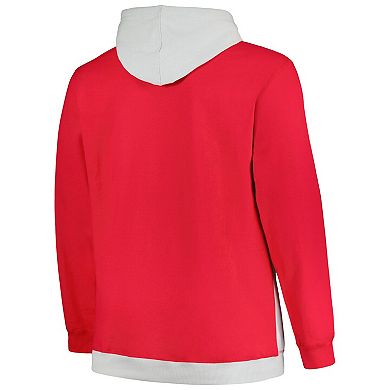 Men's Fanatics Branded Red/Silver Chicago Bulls Big & Tall Primary Arctic Pullover Hoodie