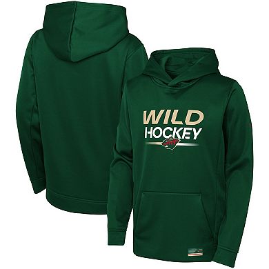 Youth Fanatics Branded Green Minnesota Wild Authentic Pro Pullover Hoodie