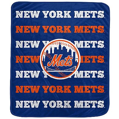Pegasus New York Mets 60'' x 70'' Logo Wordmark Plush Blanket
