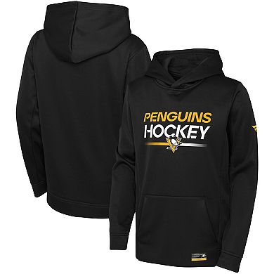 Youth Fanatics Branded Black Pittsburgh Penguins Authentic Pro Pullover Hoodie