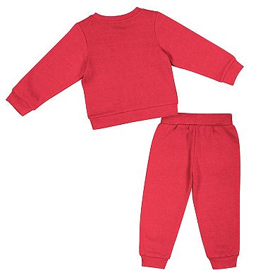 Girls Toddler Colosseum Scarlet Ohio State Buckeyes Flower Power Fleece Pullover Sweatshirt & Pants
