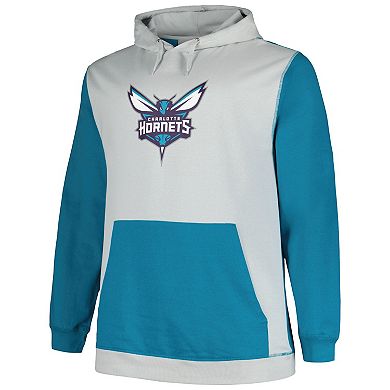 Men's Fanatics Branded  Teal/Silver New Orleans Hornets Big & Tall Primary Arctic Pullover Hoodie