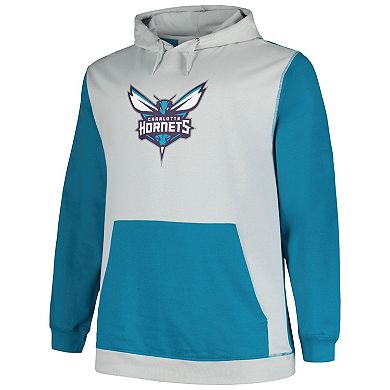 Men's Fanatics Branded Teal/Silver New Orleans Hornets Big & Tall Primary Arctic Pullover Hoodie