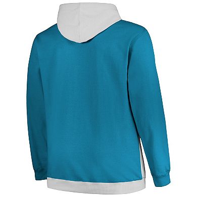 Men's Fanatics Branded Teal/Silver New Orleans Hornets Big & Tall Primary Arctic Pullover Hoodie
