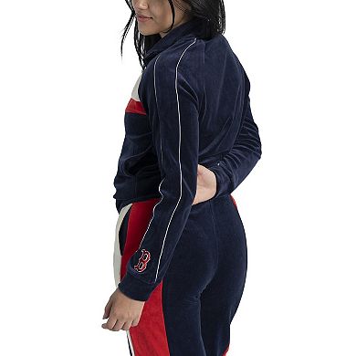 Women's Lusso Navy Boston Red Sox Nixie Raglan Full-Zip Jacket