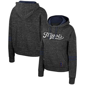 Women's Colosseum Charcoal Illinois Fighting Illini Catherine Speckle Pullover Hoodie