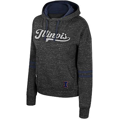 Women's Colosseum  Charcoal Illinois Fighting Illini Catherine Speckle Pullover Hoodie