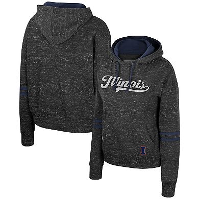 Women's Colosseum  Charcoal Illinois Fighting Illini Catherine Speckle Pullover Hoodie