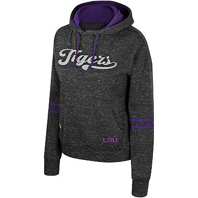 Women's Colosseum Charcoal LSU Tigers Catherine Speckle Pullover Hoodie