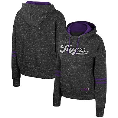 Women's Colosseum Charcoal LSU Tigers Catherine Speckle Pullover Hoodie