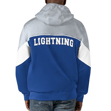 Men's Starter Blue/Gray Tampa Bay Lightning Power Forward Full-Zip Hoodie