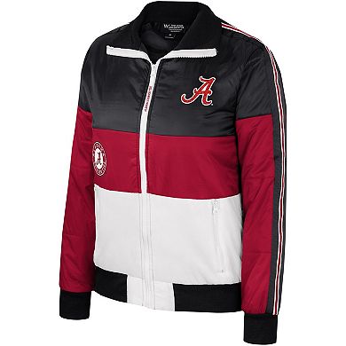 Women's The Wild Collective Crimson Alabama Crimson Tide Color-Block Puffer Full-Zip Jacket
