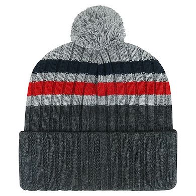 Men's '47 Gray Washington Capitals Stack Patch Cuffed Knit Hat with Pom