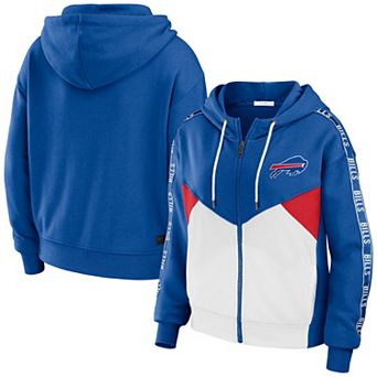 Women's WEAR by Erin Andrews Royal/White Buffalo Bills Color-Block Full-Zip Hoodie