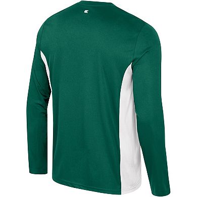 Men's Colosseum Green Michigan State Spartans Warm Up Long Sleeve T-Shirt