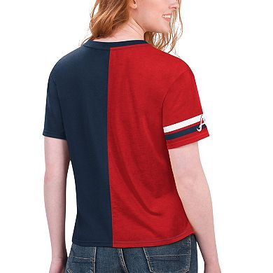 Women's Starter Navy/Red Atlanta Braves Power Move T-Shirt