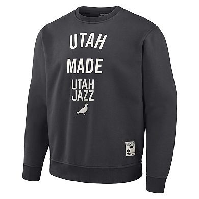 Men's NBA x Staple Anthracite Utah Jazz Plush Pullover Sweatshirt