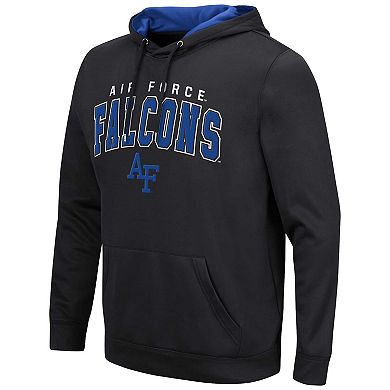 Men's Colosseum Black Air Force Falcons Resistance Pullover Hoodie