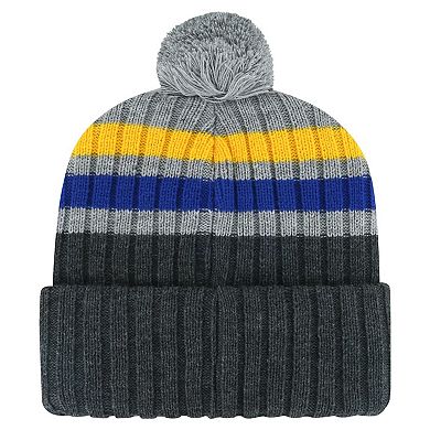 Men's '47 Gray Buffalo Sabres Stack Patch Cuffed Knit Hat with Pom
