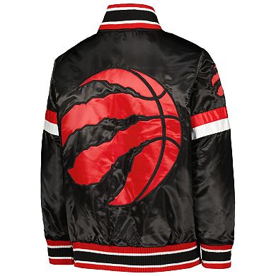 Youth Starter Black Toronto Raptors Home Game Varsity Satin Full-Snap Jacket