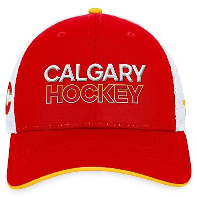 Men's Fanatics Branded  Red Calgary Flames Authentic Pro Rink Trucker Adjustable Hat