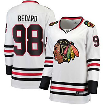 Women's Fanatics Branded Connor Bedard White Chicago Blackhawks Away Premier Breakaway Player Jersey