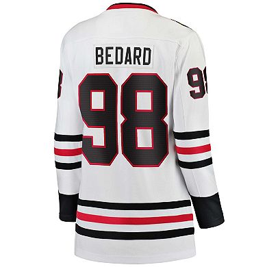 Women's Fanatics Branded Connor Bedard White Chicago Blackhawks Away Premier Breakaway Player Jersey