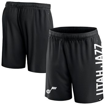 Men's Fanatics Branded Black Utah Jazz Post Up Mesh Shorts