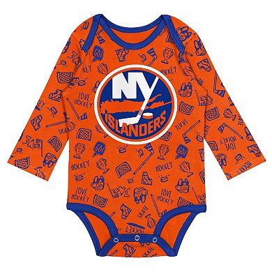 Infant Orange New York Islanders Dynamic Defender Long Sleeve Bodysuit