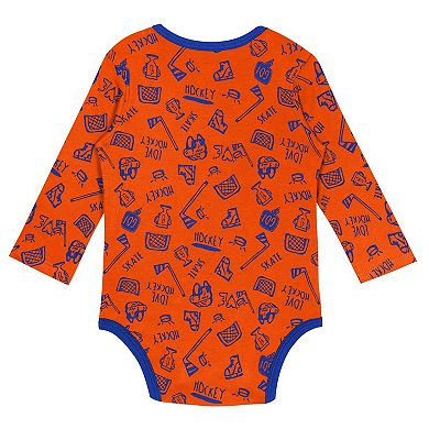 Infant Orange New York Islanders Dynamic Defender Long Sleeve Bodysuit