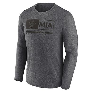Men's Fanatics Branded Heather Charcoal Miami Heat Three-Point Play T-Shirt