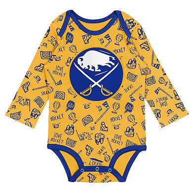 Infant Gold Buffalo Sabres Dynamic Defender Long Sleeve Bodysuit