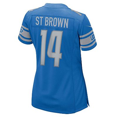 Women s Nike Amon Ra St. Brown Blue Detroit Lions Game Player Jersey